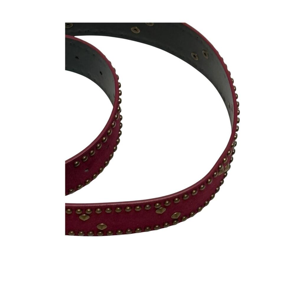 NWT Wine Burgundy Faux Suede Studded Belt Designer Inspired Vintage Western Boho - Picture 6 of 8